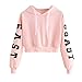 Produktbild Damen Loose Asymmetrisch Sweatshirt Long Top Oversize Pullover Baggy Oberteile T-Shirt Bluse Pink,S