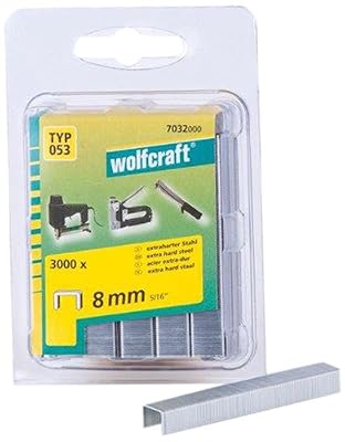 Wolfcraft Agrafes type 053, acier trempé 8 pièces 3000