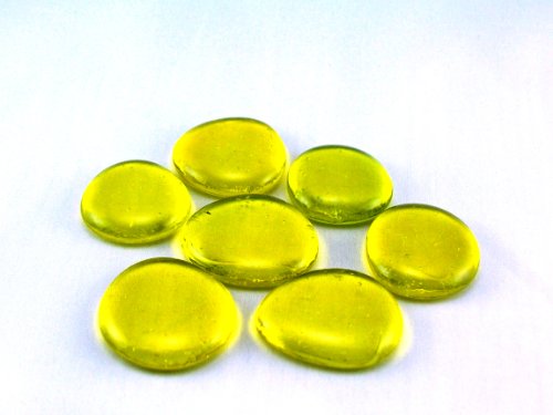 Glasnuggets - Dekosteine - Muggelsteine, groß in gelb - II. Wahl - zu 200 g verpackt.