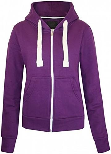 Womens Plus Size Zipped Hooded Jacket Color Purple Size UK (26)