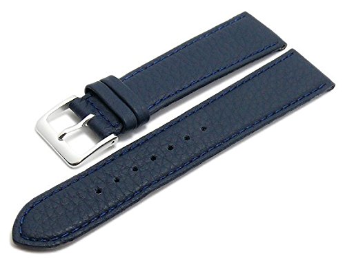 Meyhofer Uhrenarmband Derbyshire 19mm dunkelblau Leder genarbt abgenht Made in Germany MyGfklc1503/19mm/dblau/TiT