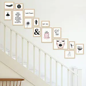 ArtzFolio Wall Photo Frame D195 Natural Brown 4x6-4pc;5x7-3pc;6x8-3pc;8x10-5pc;Set of 15 PCS