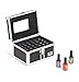 Urbanity Aluminium Makeup Cosmetics Vanity Case Beauty / Jewellery Box Black Faux Leather