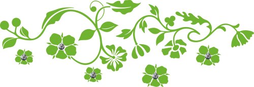 Graz Design 970004_45_063 Wandtattoo Garderobe mit 5 Haken Flur Blätter Ranken Baum Ast Eingang Blume, 130 x 45 cm, lindgrün