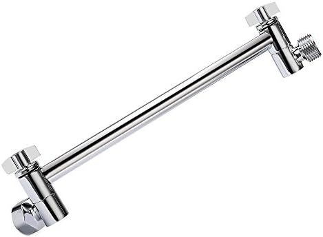 Soriace® 10 Inch Shower Arm, 1/2" NPT Universal Adjustable Wall Mounted Shower Arm Extension Showering Component for Rain Shower, Chrome Finished