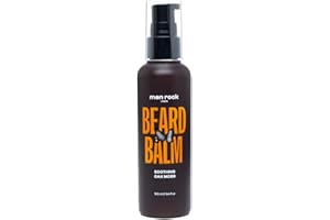 Men Rock Bálsamo para Barba Calmante: Acondicionador y Suavizante, Hidratación Profunda para Piel y Barba, Aroma de Musgo de Roble, 100 ml