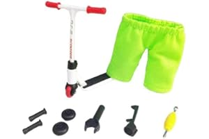 SOLATI Finger Scooter Set, Mini Finger Toy Skateboards Set, Alloy Finger Scooter Model Set, with Mini Scooters Tools and Finger Board Accessories Grip & Tricks Finger Scooter for Skateboarder (White)