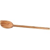 Fackelmann Olive Wood Spoon, Brown | Wooden Spoon Food Mixing Spoon Natural Olive Wood Grain Mediterranean Mixing Spoon
