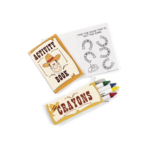 Preisvergleich Produktbild Cowboy Malheft mit Wachsstiften 12er Set Palandi®