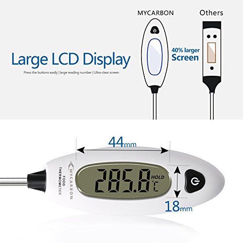 Grillthermometer Digital Wasserabweisend 5S Ablesbar 50°C- 300°C Bratenthermometer Fleischthermometer Backofenthermometer BBQ Grill - 2