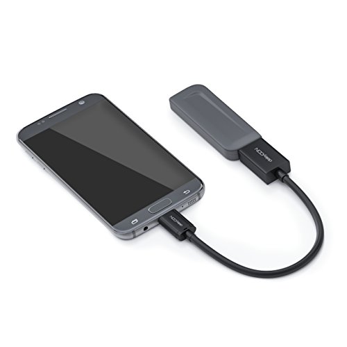 deleyCON 0,1m USB 2.0 OTG Adapter Kabel / C-Stecker auf A-Buchse / Datenkabel / Smartphone & Tablet verbinden mit USB Stick / USB Festplatte – Schwarz - 5