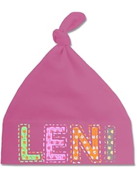 Mädchen - Name - LENI Punkte Bunt - BZ15 - Babymütze - mit Knoten