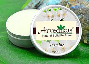 Arvedikas Premium Jasmine Floral Natural Solid Perfume For Women/Girls/Refreshing Scent/Pocket Size Travel Compact Cologne/Long-Lasting/Body Parfum/Special Unique Gift for Her (6gm) (10gm)