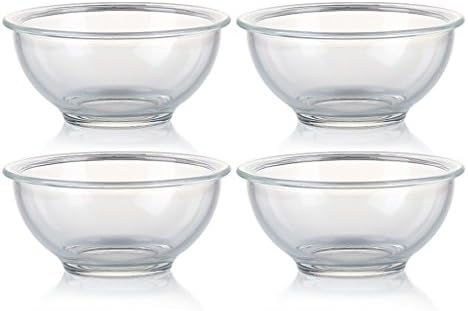 NNIU High Borosilicate Heat-resistant Glass Crisper, Household Instant Noodles Bowl , Fruit Salad Meal Boxes, Glass Tableware Sets(Four)