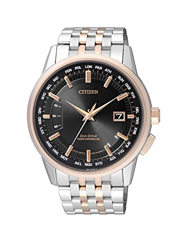 Citizen Herren-Armbanduhr RADIO CONTROLLED Analog Quarz Edelstahl beschichtet CB0156-66E