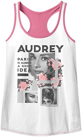 Hollywood Sirens Womens boxes 2 Racerback Tank Top, Large, White/Hot Pink