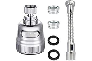 JUVEL Aireador De Grifo de 360 Grados, Grifo Universal Dispositivo de Extensión de Rociador Filtro, Grifo Anti-Salpicadura,Boquilla de Filtro Adaptador de Malla para Cocina, Cuarto de baño (165mm*55mm)