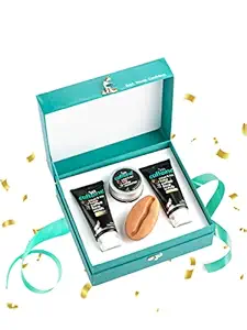 mCaffeine Latte Gift Set for Valentine | 4 100% Natural Products - Face Wash, Scrub, Mask and Bathing Bar in a Premium Box