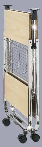 WENKO 713001500 Servierwagen Dinett Deluxe Ahorn - zusammenklappbar, Ablagekorb, MDF, 68 x 70 x 40.6 cm, Beige