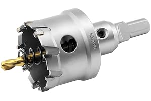 Aohhy 42mm Broca Cortadora de Agujeros de Metal, Cortador Orificio con Punta de T.C.T Carburo de Tungsteno para Chapa de Acero Inoxidable, Metal, Aleación, Hierro, Madera