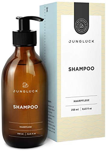Junglück veganes Shampoo in Braunglas- Aloe Vera und natürliche Tenside reinigen und pflegen dein Haar zugleich - natürliche & nachhaltige Kosmetik made in Germany - 250 ml