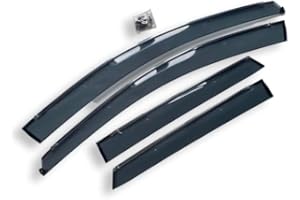 K - KONNEKT Wind Deflector Set for Toyota Auris | Set of 4 - Front and Rear | 2013-2018 | Chrome