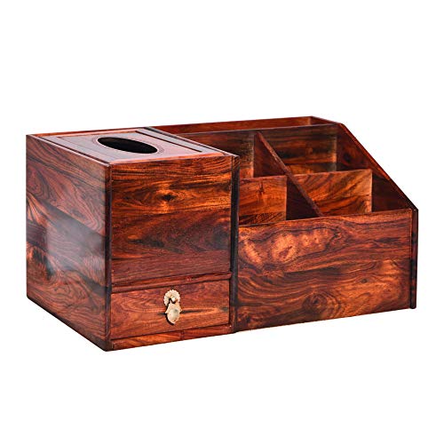 Preisvergleich Produktbild CZH Rote Mahagoni Holz Fernbedienung Papierhandtuch Aufbewahrungsbox Multifunktionsbox Kreative Wohnzimmer Zu Hause Tablett,Tissue Box,29 * 18 * 15 cm