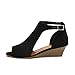 Produktbild S&H-NEEDRA Damen Schuhe Plateau Keil Sandalen Knöchelriemen Peep Toe High Heel Schuhe