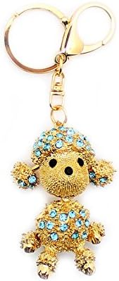 Cute Sparkling Crystal Diamantee Stone Charm Keyring for Womens Bags Car Keys