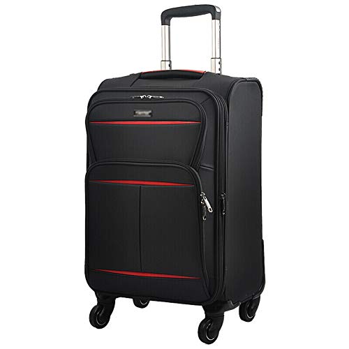 Preisvergleich Produktbild Z&YY Schwarzer, roter, verschleißfester Universal-Trolleykoffer Gepäckkoffer mit Passwortsperre (20 Zoll, 22 Zoll, 24 Zoll, 28 Zoll) (Farbe : Black with red, größe : 22 inches)