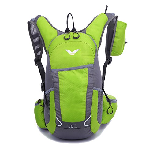 TOYIS Mochila para bicicleta, 18 L, impermeable, transpirable, para senderismo, montañismo, escalada, color verde, tamaño tamaño único