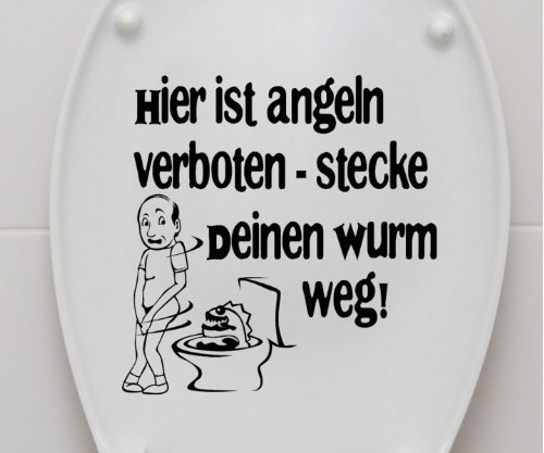 myDruck-Store Decalcomania Coperchio WC Sedile WC Tatuaggio Detto Spina Tuo Vite Senza Fine Strada Detto Divertente Stanza da Bagno Gabinetto Strada 3c002 - Nero Lucido, 25cm