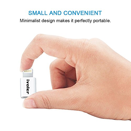 iVoler Lightning auf Micro USB Adapter mit Schlüsselring, [3 Stück] Micro USB auf 8 Pin Lightning Konverter Stecker, Laden und Synchronisieren für iPhone 7/ 7 Plus/ 6/ 6s/ 6 Plus /5 5s 5c, iPad Pro/ iPad Air/ iPad mini und andere Geräte des Ios – Weiß - 6