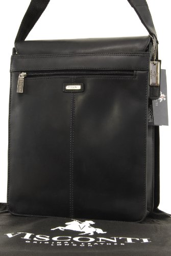 Organizer-Umh  ngetasche aus Leder von Visconti  18410  - Schwarz - GR    E  B  25 H  30 T  7 cm 