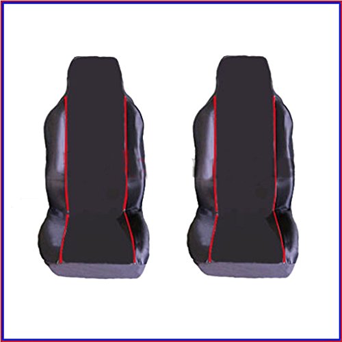 VOLKSWAGEN VW BEETLE (1999-2005) PREMIUM FABRIC SEAT COVERS RED PIPING 1+1