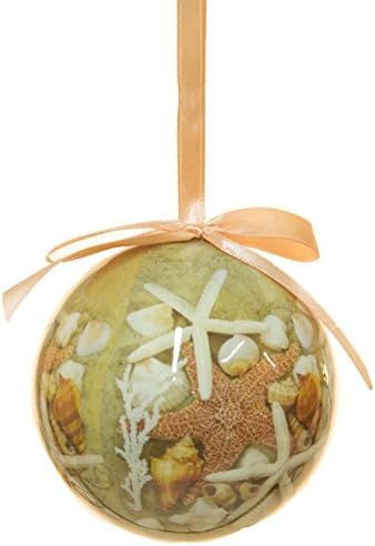 Nautical Christmas Decoration Starfish and Shells Ball Ornament