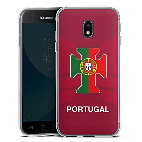 Samsung Galaxy J3 2017 Silikon Hülle Case Schutzhülle Portugal EM Trikot Fußball Europameisterschaft