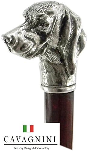 CavagniniPersonalized Walking Stick Handmade in Italy, Beech Wood, Shiny Silver Handle, Elegant Gift for Gentlemen, Elderly