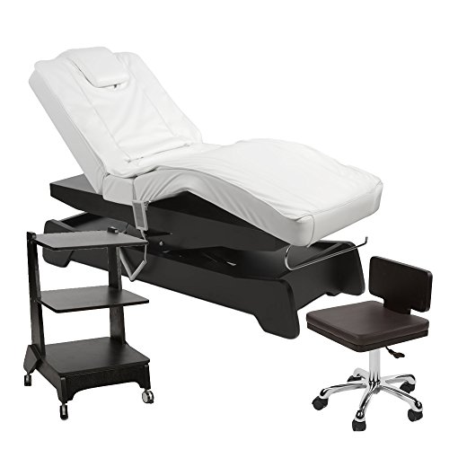 Preisvergleich Produktbild Elektrische Massage / Wellnesskabine 950208 Liege + Arbeitsstuhl + Beistelltisch (schwarz)