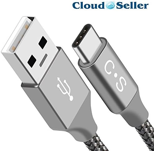 Cloudseller USB Type C Cable 3.0 to USB A Cable Fast Charger (1 Metre), Nylon Braided Fast Charging Cord for Samsung Galaxy Note 8, S8, Google Pixel, LG V30 V20 G6 5, Nintendo Switch, OnePlus 5 3T 2 (1 Metre, Grey)