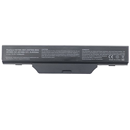 New Extended Replacement Laptop Battery compatible withHSTNN-IB51 HSTNN-IB52 HSTNN-IB55 HSTNN-LB51 HSTNN-LB52 HSTNN-OB52 HSTNN-OB62 HSTNN-XB51 HSTNN-XB52 N COMPAQ COMPAQ 610 Li-ion 6 Cell 10.8v 5200mAh/56wh 12 month guarantee. - 3