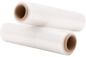 ‎INOVERSE Inoverse 2 Rollen Stretchfolie Transparent 40cm x 150m – 900gr Handstretchfolie, Möbel & Umzug, Reißfeste Verpackungsfolie auf Rolle, Stabile Palettenfolie, Strechfolienrolle, Wickelfolie