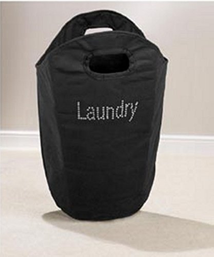 Multi Purpose Laundry Bag Basket Bin Storage Toy Storage Room Tidy With Handles (Diamante Laundry Bag Black)