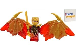 LEGO NINJAGO CRYSTALIZED - Kai Golden Dragon Minifig mit Feuerschwert und Drachenschwert