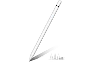 HATOKU Pencil 1ère Génération pour iPad, Stylo pour iPad avec Reject de Paume, sensibilité à l’Inclinaison. Stylet Pencil Compatible avec iPad 6-10, Air 3/4/5/11''M2, Mini 5/6, Pro 11"/12,9"/13''M4 (Blanc)