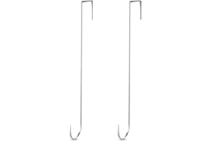 Hotop Ganchos Colgadores de Corona de Navidad de 15 Pulgadas Ganchos de Metal de Puerta Perchas Prácticas Colgantes de Toallas de Ropas para Decoración Puerta Entrada (Plata, 2 Piezas)