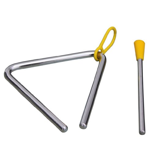 Kids Toy Percussion Musical Instrument Alloy Triangle Educational Preschool 9.5 x 9.5cm