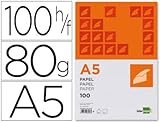 Tamaño: Din A5 Liderpapel PB01 - Pack de 100 hojas de papel, A5, color blanco