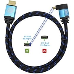 Ultra HDTV 4K HDMI Cable 9.8 Feet, 1 x 90 Angle | HDMI 2.0b, 4K at Full 60Hz (No Stuttering), 18Gbps, HDR, 3D