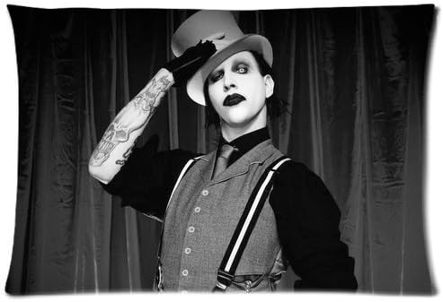 Personalized American Rock Singer Marilyn Manson Pattern Custom PillowcaseRoomy Zippered Pillowcase20*30 inches (One Side)